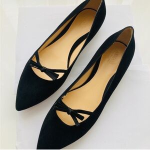 Armani Collezioni Black Suede Ballet Flats